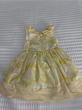 Savannah Yellow and White Floral Ruffle-Trim Girls' Dress. Size 3T